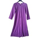 Shadowline Robe Sz M Women s Nylon Purple Floor Length Long Sleeve Button Front