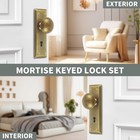 Mortise Lock Set For Interior Door  Antique Brass Door Knobs With Lock And Skele