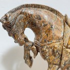 Stone Marble Horse Hand Carved Sculpture Figurine On Wood Base