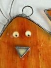 Vtg Sun Catcher Stained Glass Ornament Orange Bird  4  X 5 