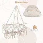 Swing Chair Hand-woven Rope Hanging Chair W thick Cushion   Folding Metal Frame