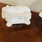 Vintage White Ceramic Sheep Planter Figural Flower Pot Cottage Regency Decor