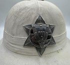Rare Colonial Portuguese Mozambique Police Pith Bobby Helmet Badge Africa 1950 s