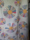 Vtg Quilt Hand Stitched Flower Pattern Farmhouse Grandmacore 78x92 Bed Cover See