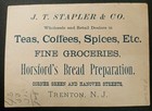 Trade Card Jt Stapler  Co Horsford s Bread Prep In Rumsford Chemical Works 1890
