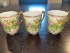 Three Piece Rare Vintage  A  Klingenberg Factory France 3 Inch High Tea Cups 