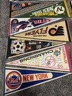 Vintage Sports Mlb  Nfl nhl  Nasl Full Size Pennant Flag Lot Of 24