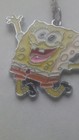 Spongebob Squarepants Pendant Charm Necklace Enamel Metal Kids Yellow Silver