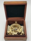 F l  West London Brass Compass Sundial Maritime Sextant In Wooden Box