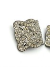 Vintage Rhinestone Shoe Clip Clips Matching Pair Silver Tone F B N Co Evergrip