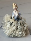 Beauty Antique Porcelain Pin Cushion Half Doll 3  Rare Vintage Collectible Gifts