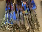 33 Pcs Mix Sterling Silver Handle Dinner Knives 