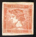 1851 Austria Lombardy-venezia 30kr Scott  P3 Newspaper Stamp Mint hr no Gum  231