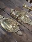 Vintage Brass Candle Single Arm Ornate Wall Sconces Hollywood Regency Set Of 2