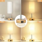 Bedside Table Lamp For Bedroom - 3 Way Dimmable Touch Lamp Usb C Charging Ports 