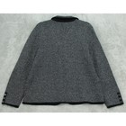Talbots Sweater Women Xl Gray Herringbone Merino Wool Blazer Jacket Chunky Knit