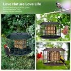Squirrel Proof Suet Feeder Cage Bird Feeders Outdoors Hanging All Metal Brown