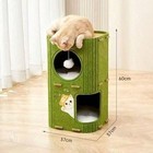 Multi Level Felt Cat Tree House Vertical Climbing Tower Toy 60cm 90cm Green