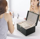 3 Layers Jewelry Box Organizer Large Capacity Ring Earring Necklace Storage Case