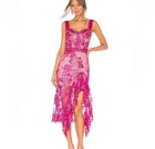 Bronx And Banco Eva Pink Boho Wedding Revolve Midi Dress In Fuchsia Size Medium