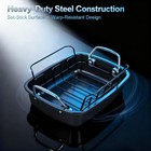 24lb Carbon Steel Nonstick Roasting Pan With Rack-bpa Free leak-proof 17x13x4in 
