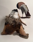 Charles Morgan Hand Painted Carved Driftwood Bird Nest