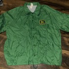 Vintage John Deere Jacket Size Xxl 100  Nylon Green Tractor Farm Cotton Liner