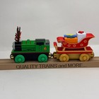 Wooden Railway Christmas Train Santa Sleigh Set Thomas Brio Compatible Holiday