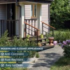 Wooden Hand Rails For Outdoor Steps  1-3 Step Black Wrought Iron Stair Handrail