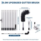 4m Gutter Cleaning Brush Tool Roof Leaf Remover Stainless Steel Pole Rake Scoop