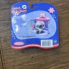 Littlest Pet Shop 2004 Grey   White Cat With Carrier Case vintage  Very Rare