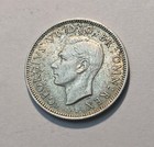 1943 Great Britain 1 Shilling Wwii Era Silver  Coin