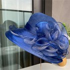 Womens Organza Derby Hat Bride Fascinator For Tea Party Bridal Wedding Dress Hat