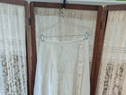 Edwardian White Cotton Walking Motoring Skirt Side Buttons