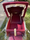 1970 Perego Baby Carriage Red With Folding Top   Rear 