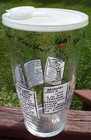 Vtg Mcm Glass Cocktail Shaker W recipes And Lid Pink Lady whiskey Sour martini