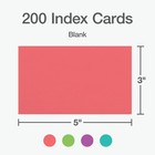Oxford Blank 3  X 5   Assorted Bright Colors  Coral  Green  Teal And Orchid
