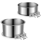 Dog Cat Hanging Feeding Bowl Feeder Stainless Steel Cage Pet Water Crate Kennel