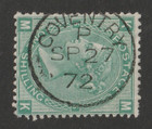 Great Britain  Scott   54  Plate 5  Used   F  1sh Victoria  1867  Coventry Cds