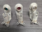 3 Vintage Glass Faceted Lens Panel  Indicator Light Lamp Dialco Drake Dialight