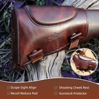 Tourbon Leather Slip On Recoil Pad Holder Cheek Rest Shooting Buttstock Cover