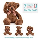 20  Posed Teddy Bear Plush Toy - Cute Stuffed Animal For Kids  Dark Brown