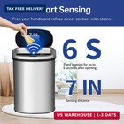 Bestoffice   13 Gallon Stainless Steel Trash Can With Lid   Steel