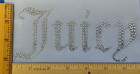 3pc Lot Rhinestone Juicy Iron On  Rhinestone Transfer  Old English Words Bling