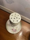 1898 China Co  Floral Ceramic Hatpin Holder Ivory Pink Gold