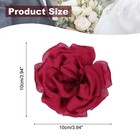 4  Silk Satin Flower Brooch Pin Large Peony Floral Lapel Pin Burgundy