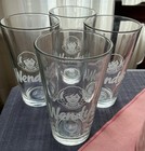 Vintage Wendy   s Hamburgers Drinking Glass Set Of 4 Rare