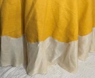 Vintage 89  Linen Organza Round Tablecloth Gold White Embroidered 4 Available