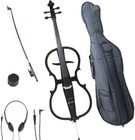 Cecilio 4 4 Ceco-1bk Black Metallic Electric Cello   Style 1  full Size 