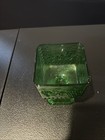 Vintage 1960   s Indiana Glass Harvest Grape Avocado Green Square Candy Dish